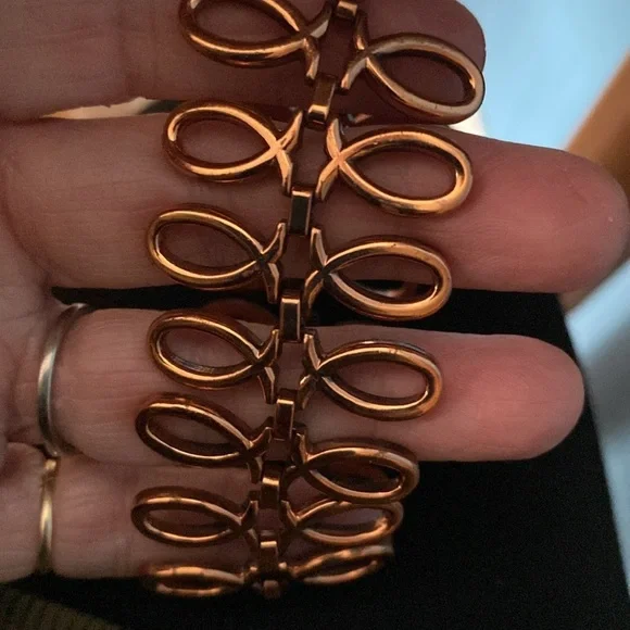 Renoir Copper 1950’s Linked Swirl Bracelet Vintage - Picture 6 of 8
